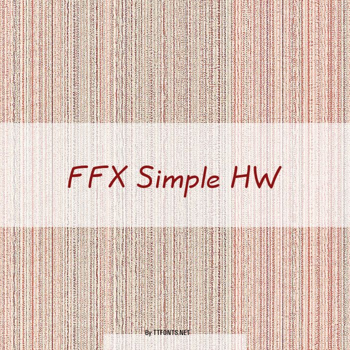 FFX Simple HW example